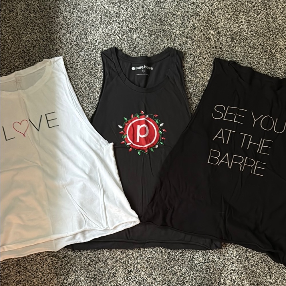 Pure Barre Graphic Tank Tops - Black and White